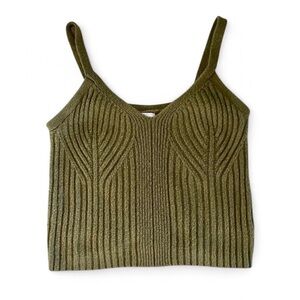 Auden Olive Green Ribbed Tank Top